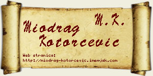 Miodrag Kotorčević vizit kartica